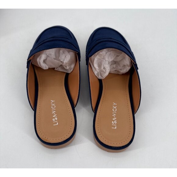 Lisa Vicky Slide Shoes Blue Suede Size 8 EnrichX-V New in Box - Picture 3 of 9